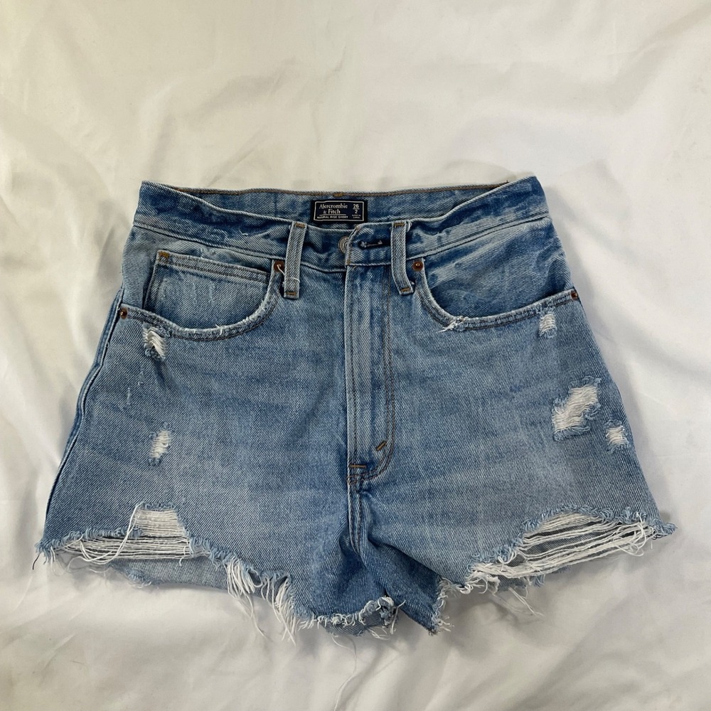Abercrombie And Fitch Natural  Rise Denim Shorts Women's 2/26 Casual Summer 204